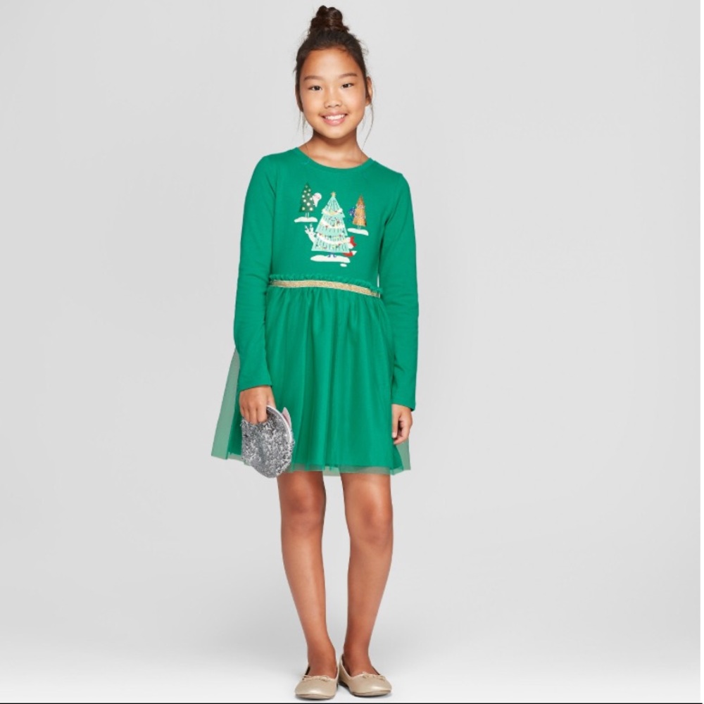 Christmas Tree Green Holiday Tulle Dress S & XL